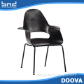 Fashion armchair with iron legs hot selling plastic dining chair